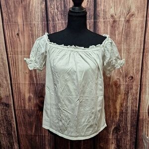 One September Embroided Puff Sleeves Cottage Core Blouse Womens Size Small!